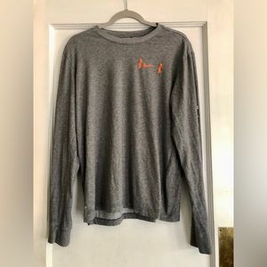 Nike Dri Fit Nike Long Sleeves Tee Adult Med Football Gray Swoosh*